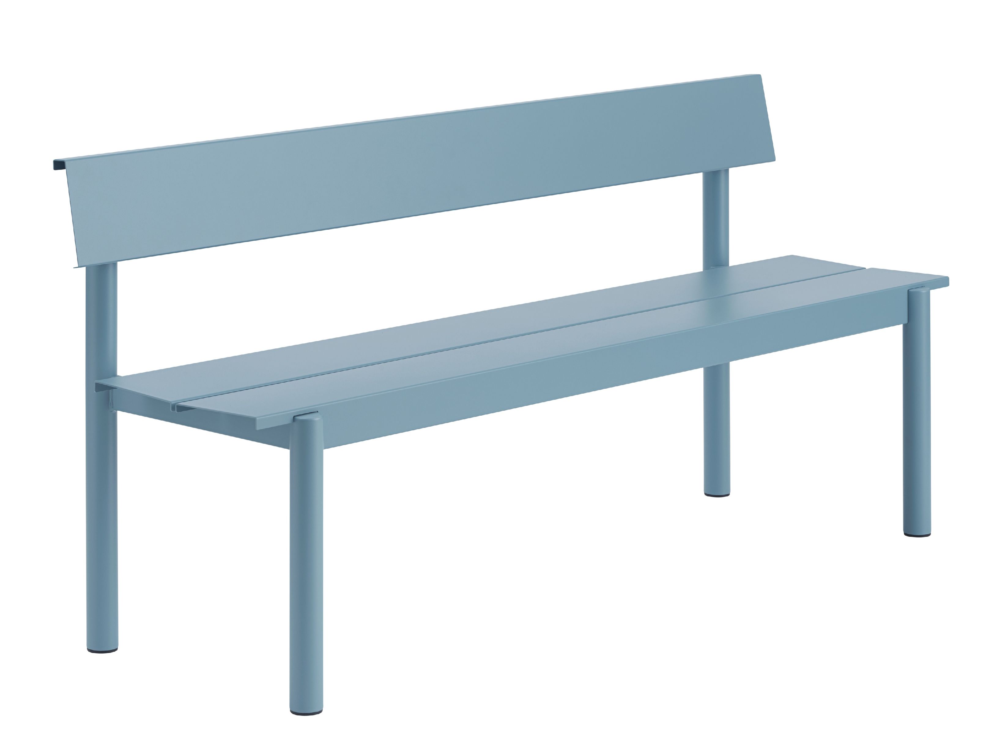 Linear Steel Bench Outdoor Bank mit Rückenlehne 170x34 cm Muuto