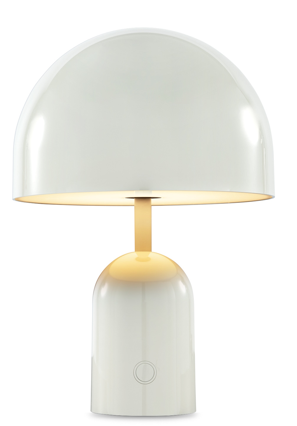 Bell Portable LED Table lamp Akkuleuchte / Tischleuchte Tom Dixon Hellgrau Nahaufnahme der Bell Portable LED Tischleuchte von Tom Dixon in Hellgrau.