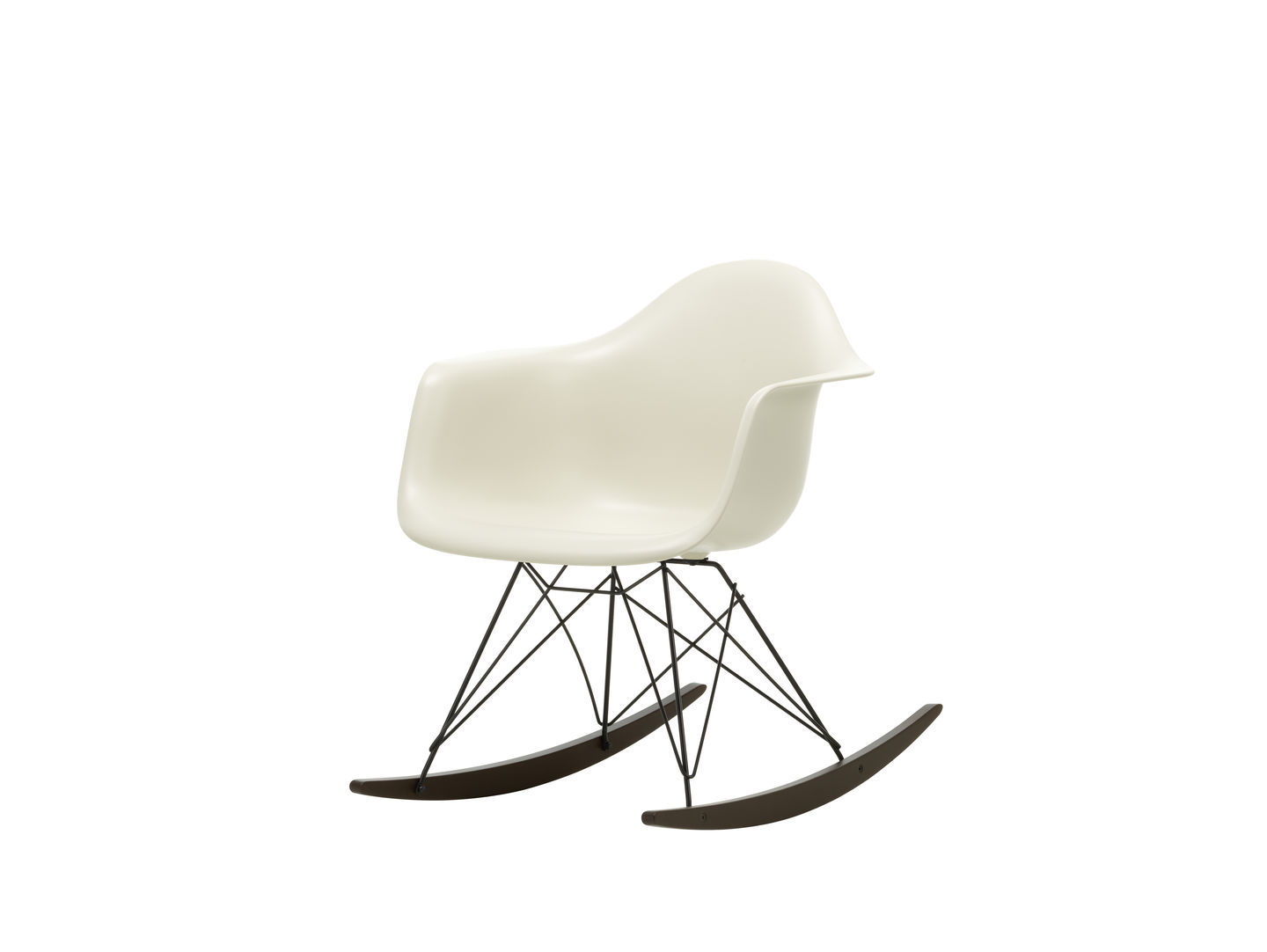 Vitra Eames Plastic Arm Rocking Chair RAR Schaukelstuhl Ahorn dunkel-Chrom-Weiss