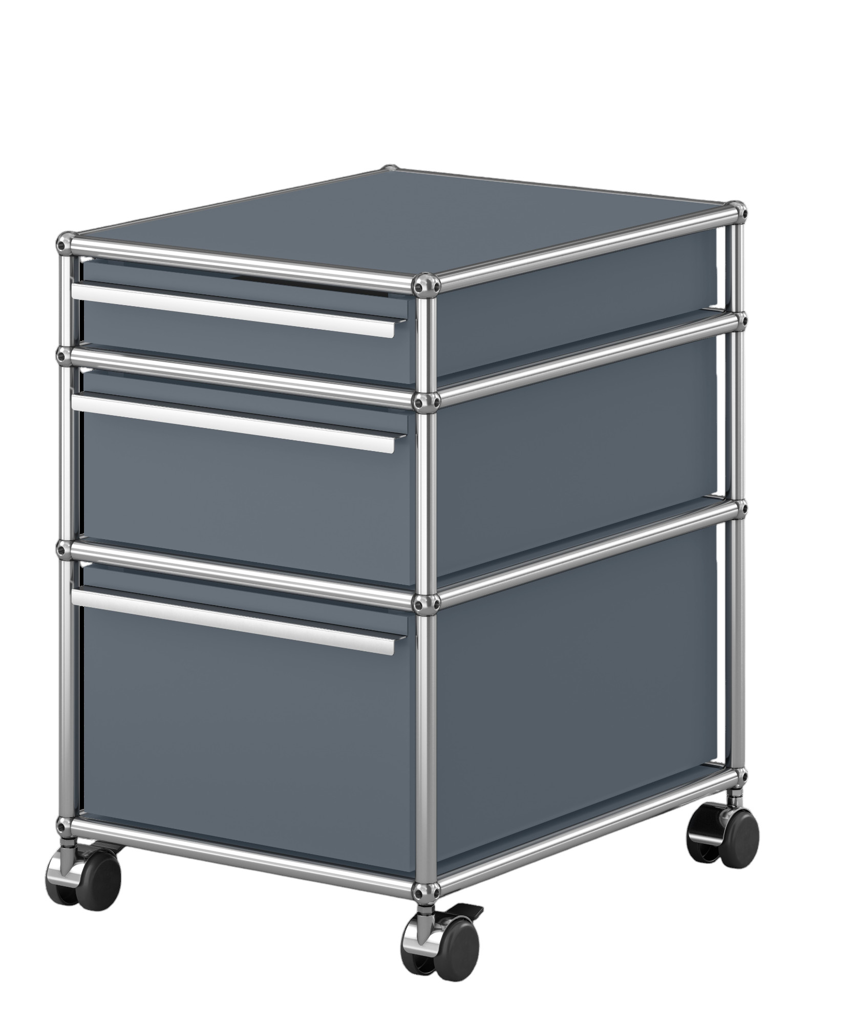 USM Haller Rollcontainer mit 3 Schubladen Mittelgrau