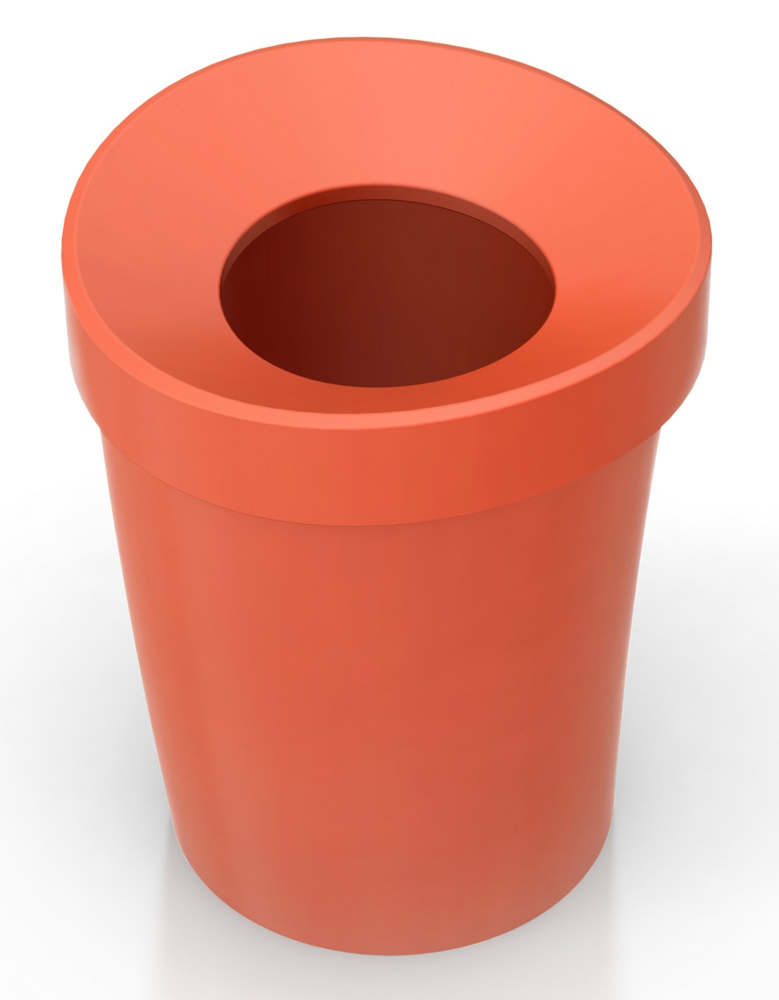 Vitra Happy Bin L Papierkorb in Mohnrot, runder Abfalleimer aus Kunststoff.