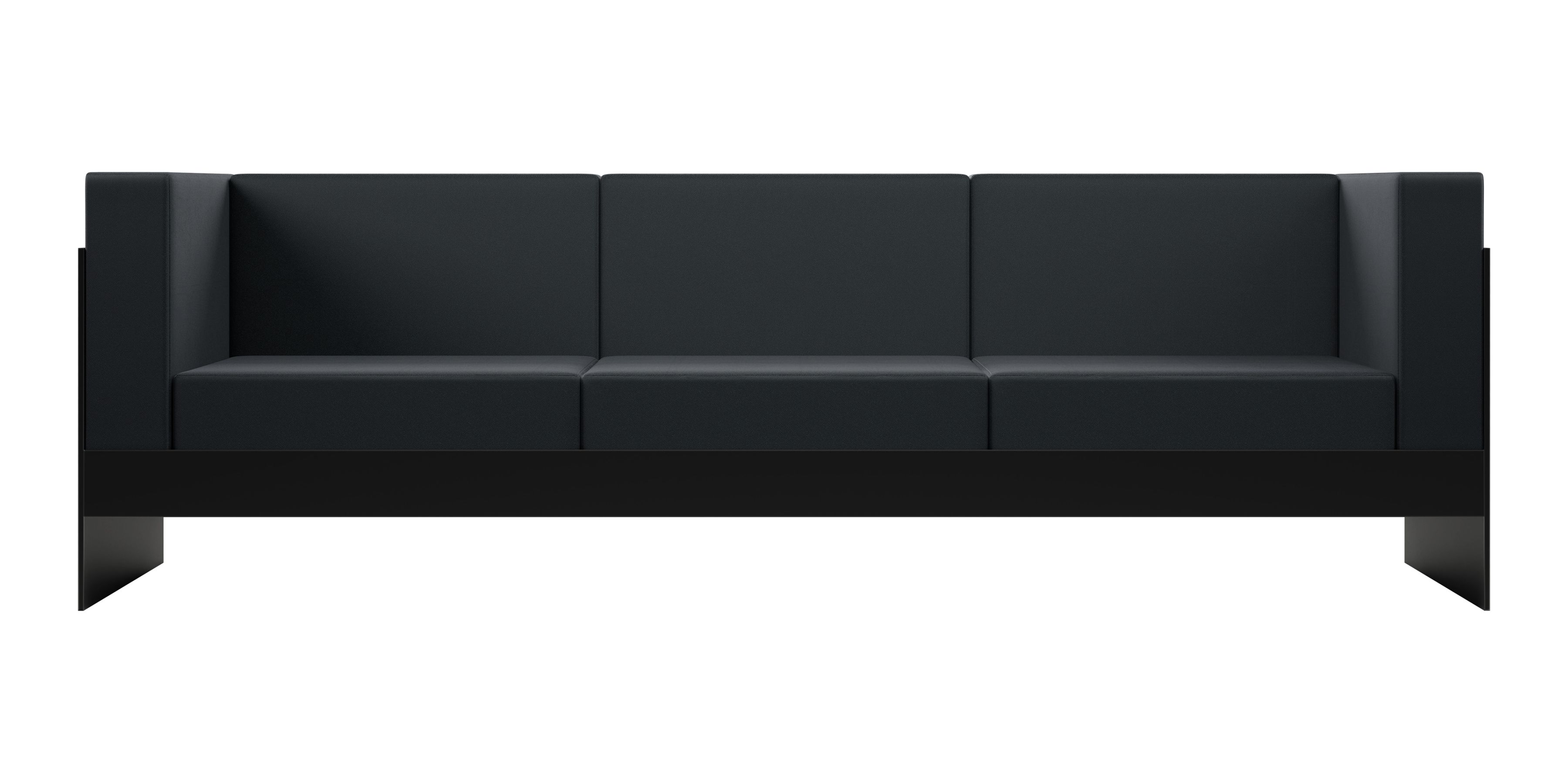 Schwarzes Standard Sofa von New Tendency, ein modernes 3-Sitzer Sofa für Wohnzimmer und Büro.