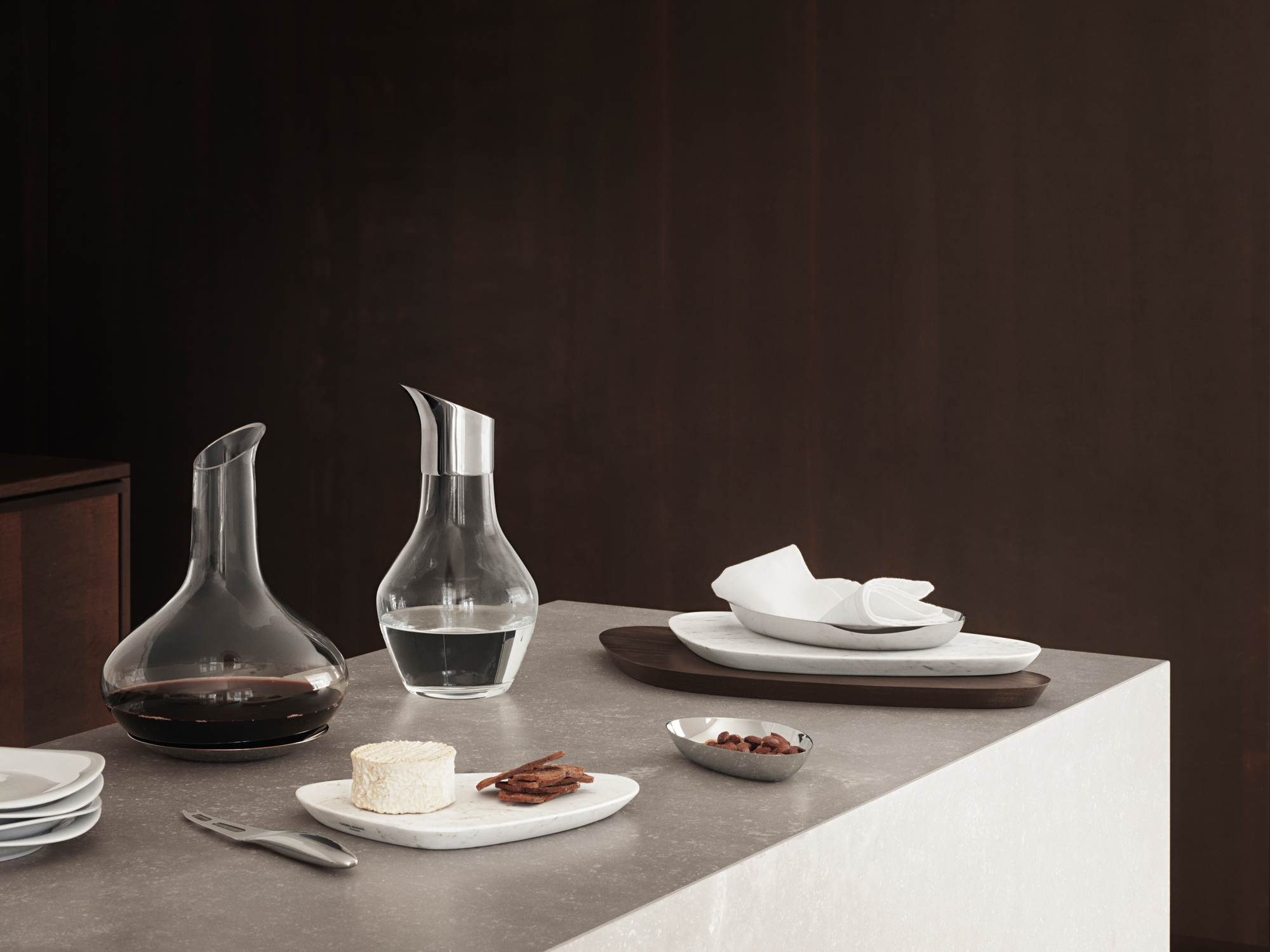 Sky Wein Carafe Weinkaraffe mit Untersetzer Georg Jensen EINZELSTÜCK