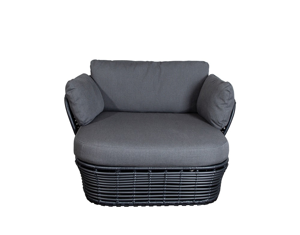 Basket Outdoor Loungesessel Cane-Line Gestell Graphit / Kissen Grau