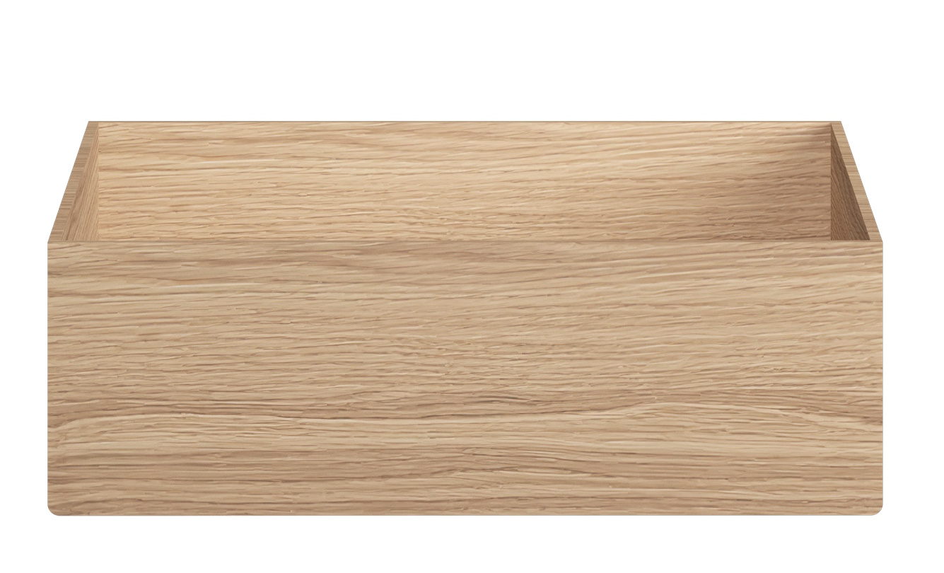 Arturo Shelf Box: Rechteckige Regalbox aus Eiche natur furniert, zur Aufbewahrung und Dekoration.