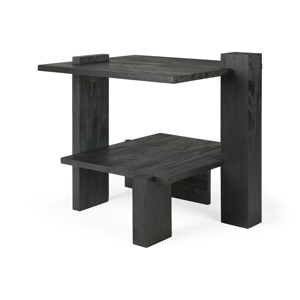 Teak Abstract Side table Beistelltisch Schwarz Ethnicraft