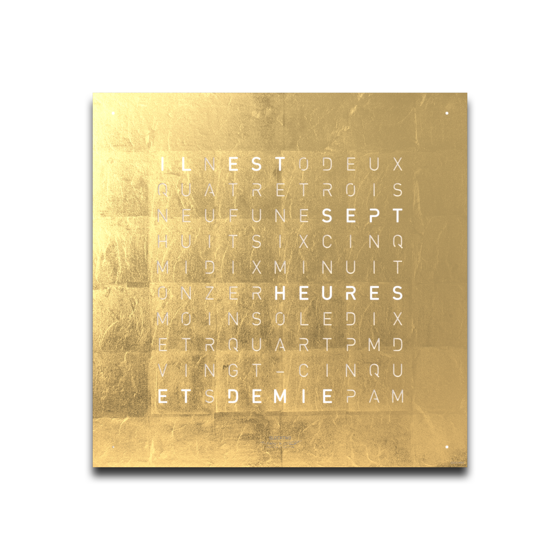 Frontcover für Earth 45 Wanduhr / Zeitobjekt Französisch QLOCKTWO