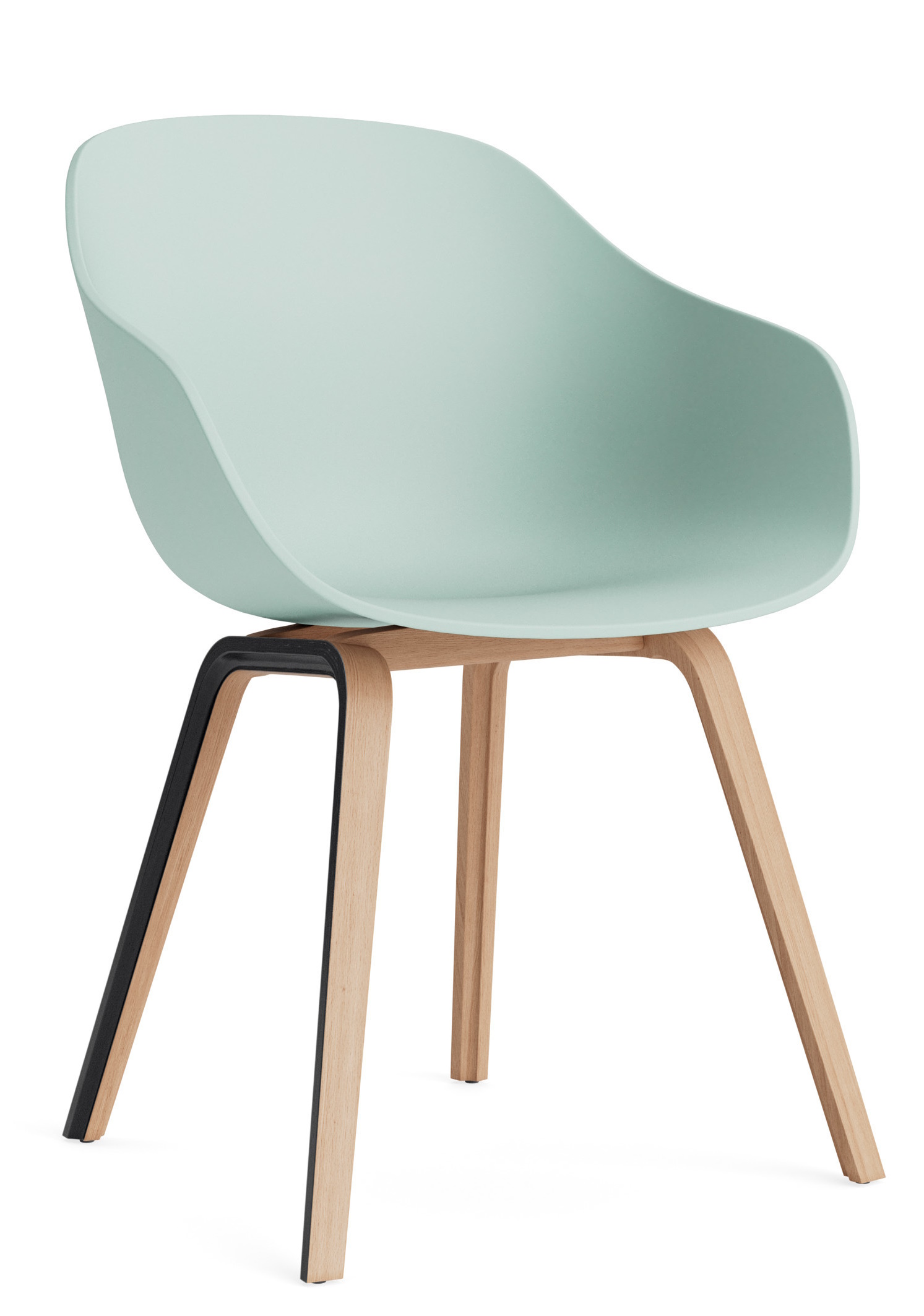 About A Chair AAC 222 Stuhl in Dusty Mint mit Eichenholzbeinen. Designstuhl für Esszimmer.