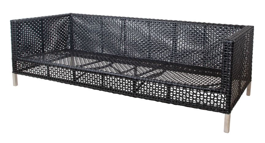 Connect 3 -Sitzer Sofa inklusive Sitzpolster in grau Cane-Line SONDERAKTION