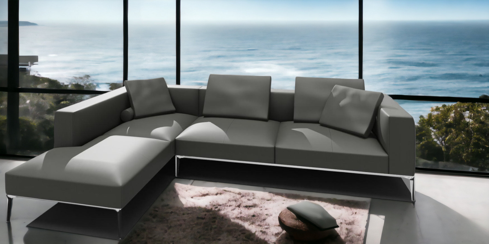 Jaan Living 3 Sitzer Sofa mit 2 Rückenkissen, 2 Komfortkissen & 2 Komfortrollen Kombi Q21 Walter Knoll 