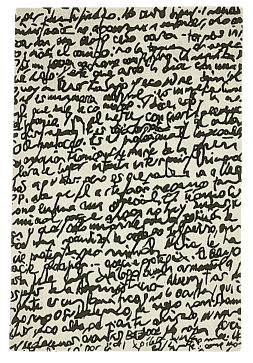 Black on white Manuscrit Teppich Nanimarquina