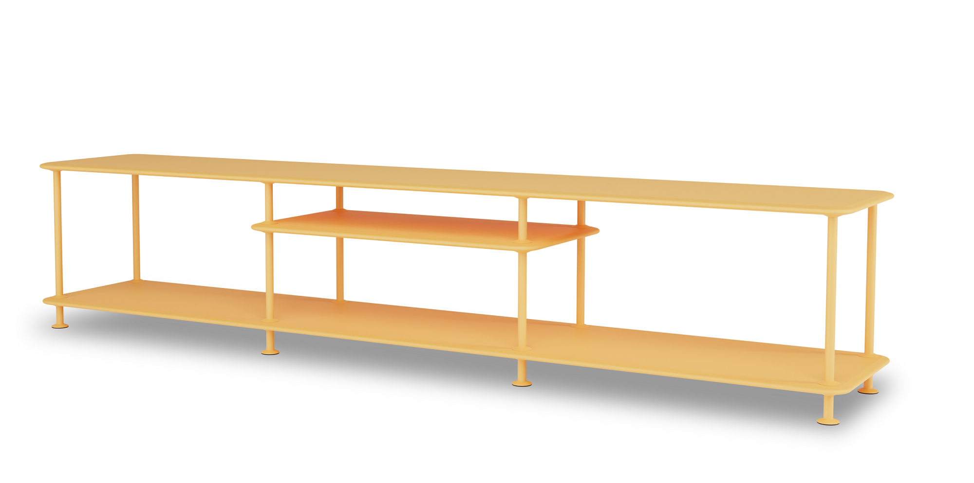 Montana Free Regal in Gelb: Modernes, modulares Regalsystem für Wohnzimmer und Büro.