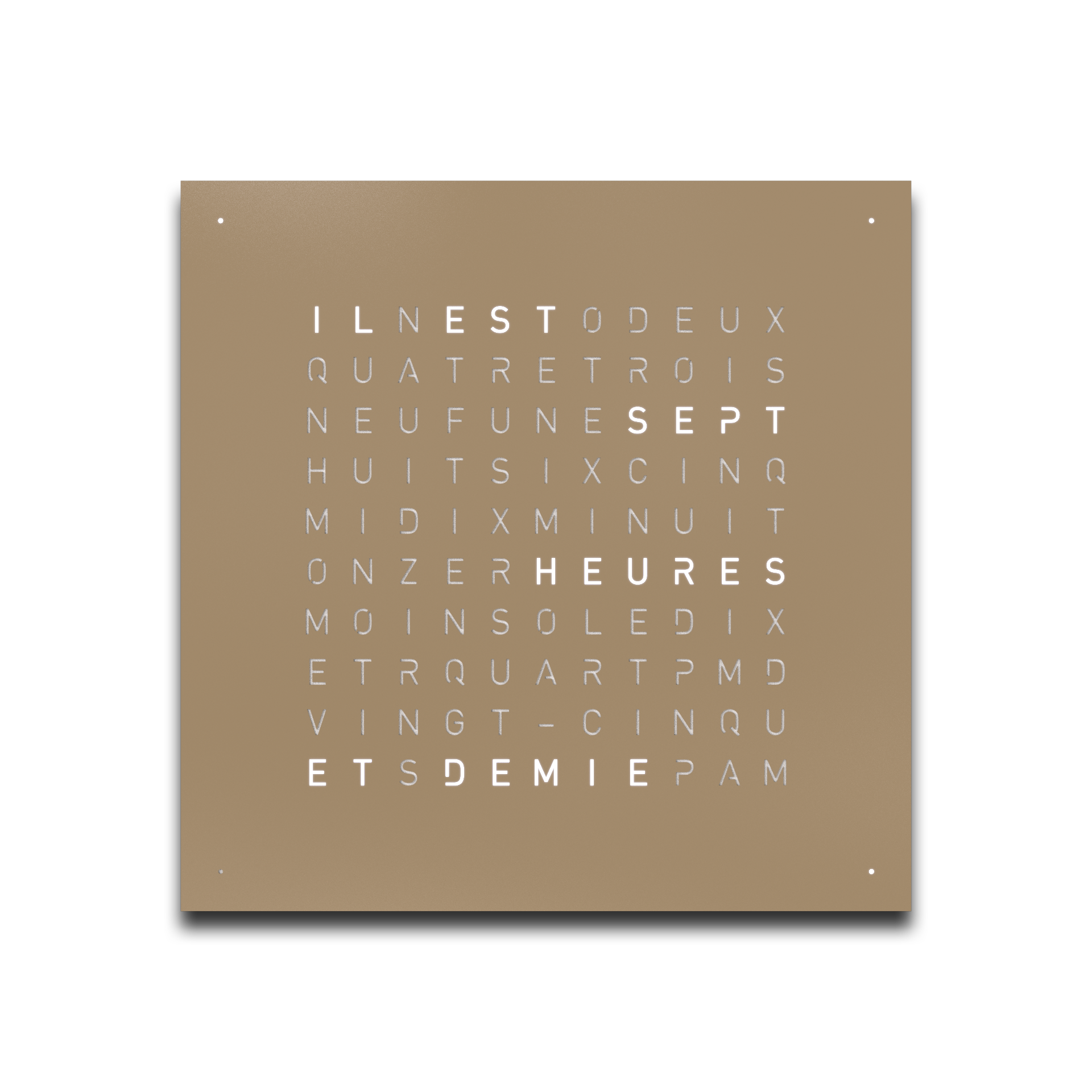 Frontcover für Earth 45 Wanduhr / Zeitobjekt Französisch QLOCKTWO