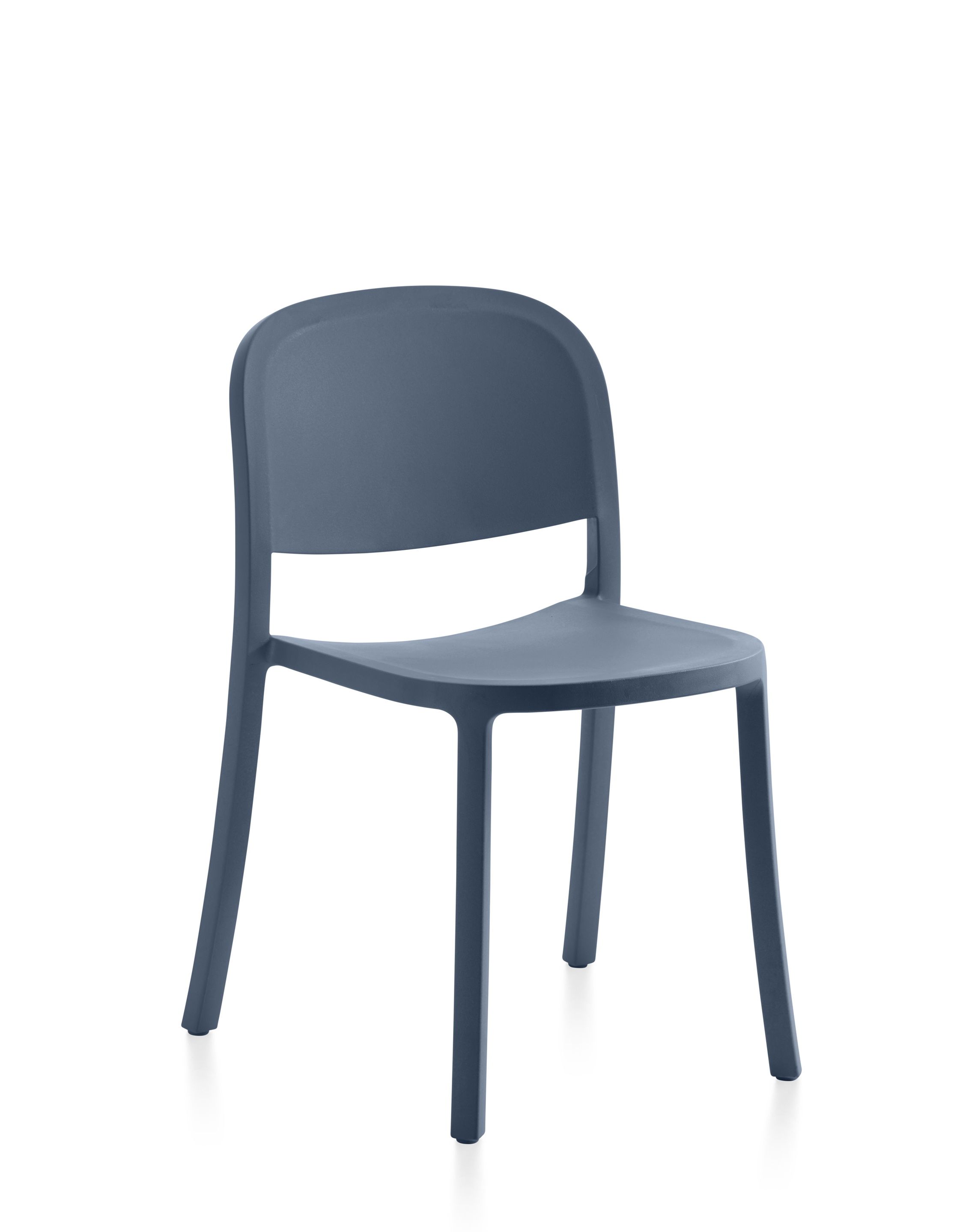 1 Inch Reclaimed Stuhl stapelbar Blau Emeco