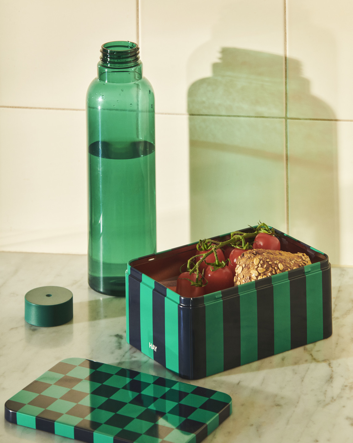 Tin Container Small Green and off-white Aufbewahrungsbox Hay