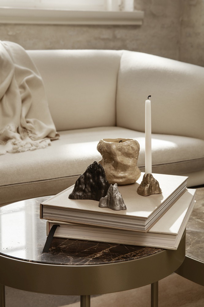 Marble Table Beistelltisch Ferm Living 40 Schwarz