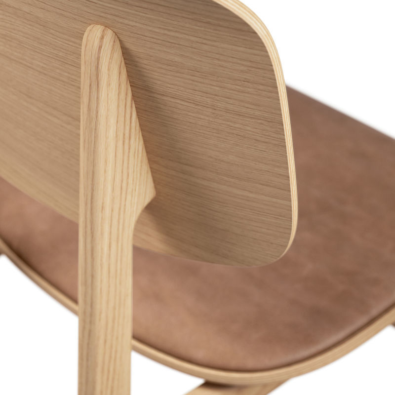 NY11 New York Dining Chair Stuhl gepolstert NORR11-Eiche Natur Dunes Leder Camel