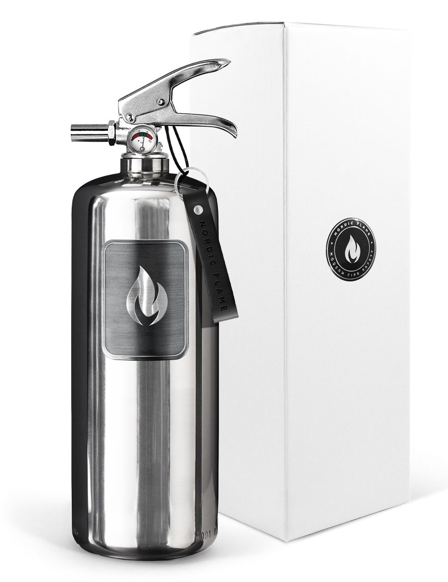 Feuerlöscher Steel Edition 2 kg polierter Edelstahl Nordic Flame EINZELSTÜCK