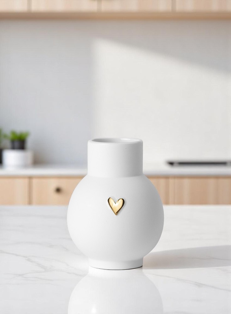 Lovely Mini Kugelvase Herz Gold Räder