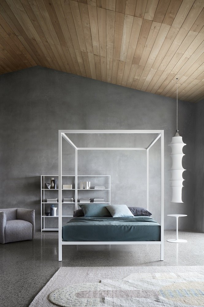 Aluminium Bed Himmelbett / Schlafcouch lackiert MDF Italia W180 Alu anodisiert