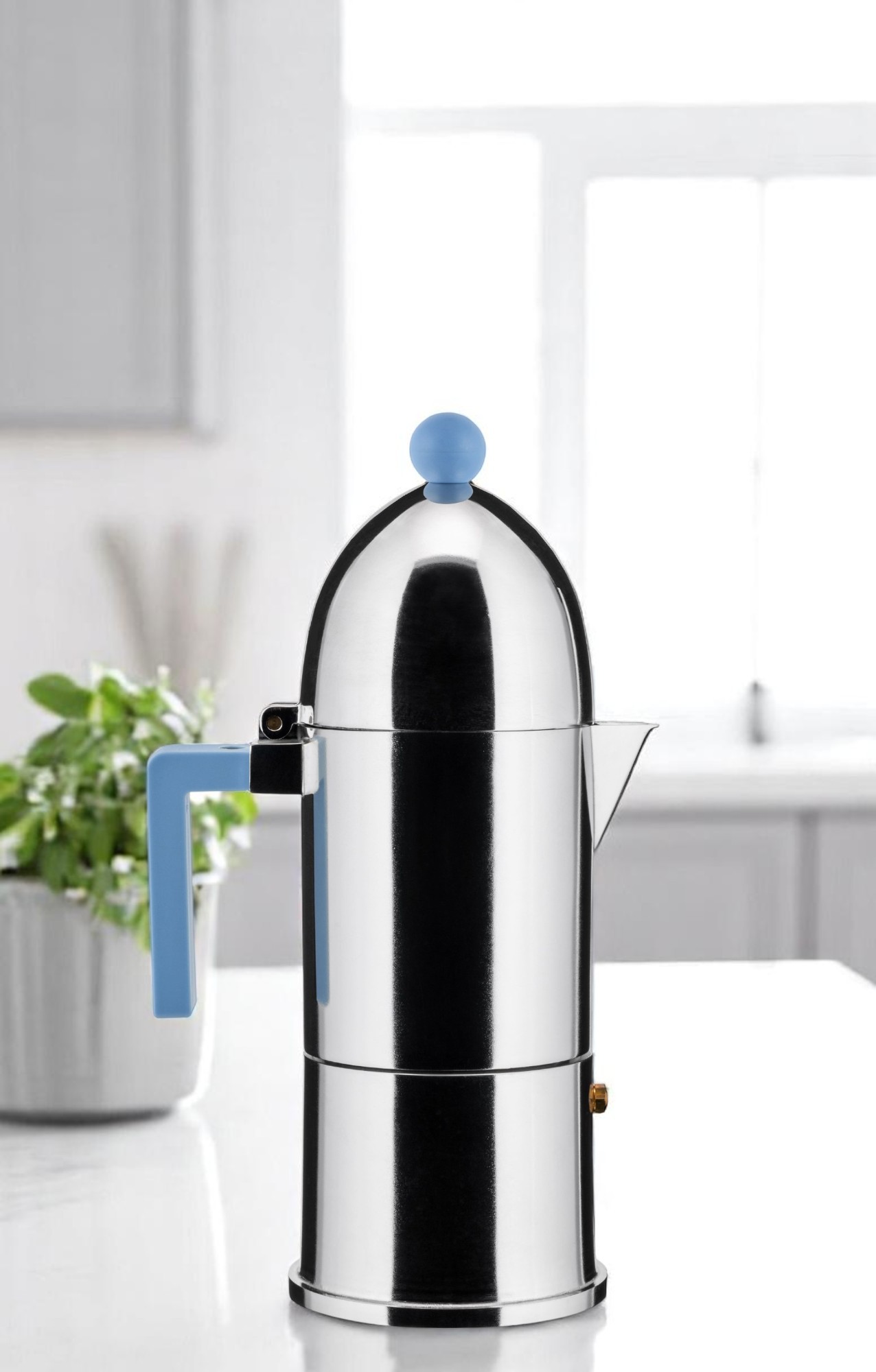 La Cupola 9095/6AZFM Espressokocher Hellblau Alessi