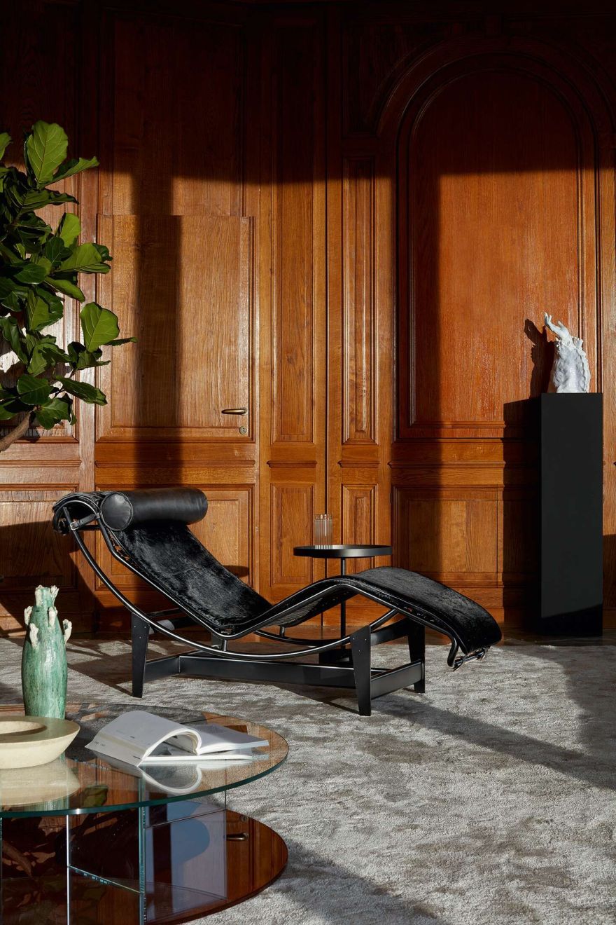 4 Chaise Longue à reglage continu Liege Schwarz Cassina