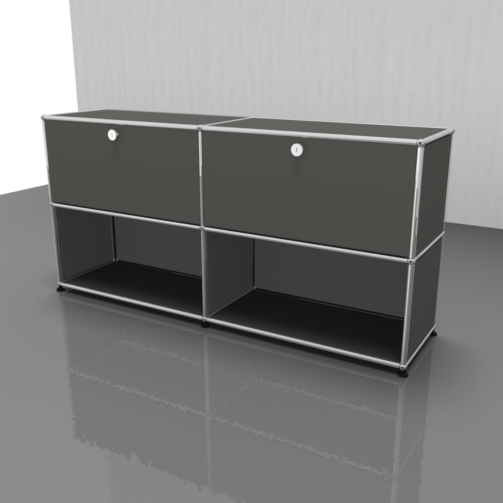 USM Haller Sideboard mit 2 Klappen mittelgrau