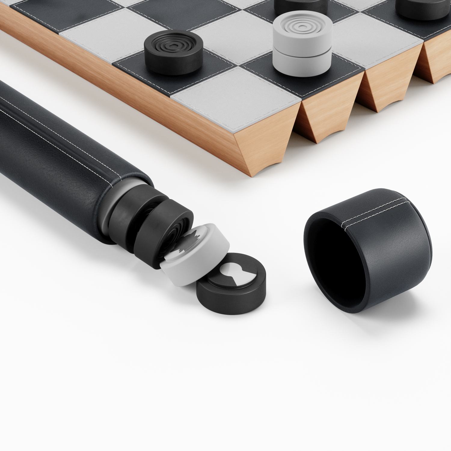 Rolz Chess / Checkers Ser Mobiles Schach- und Dame Set Umbra EINZELSTÜCK