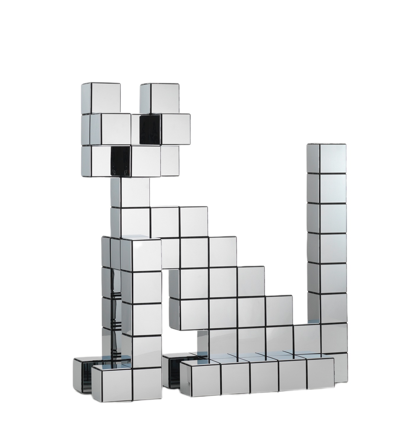 Panton Cubes Cat Chrom Skulptur / Tierfigur Vitra