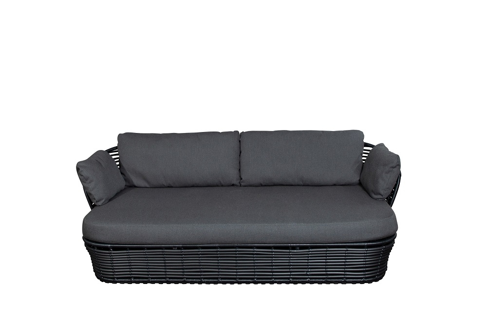 Basket Outdoor 2-Sitzer Sofa Cane-Line Gestell Graphit / Kissen Grau