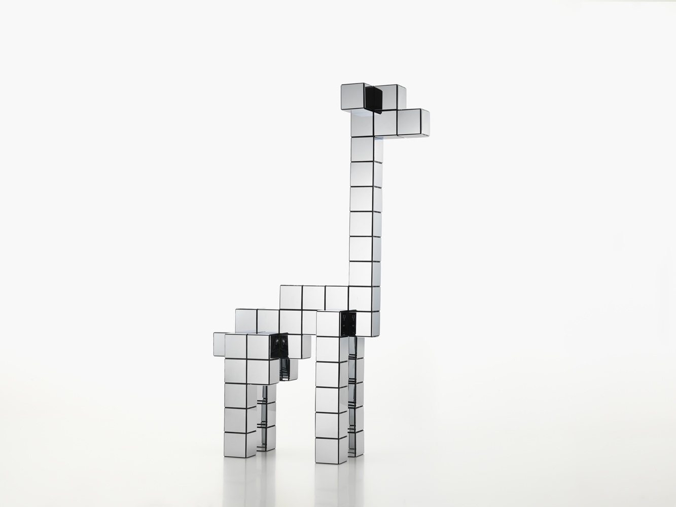 Panton Cubes Giraffe Chrom Skulptur / Tierfigur Vitra