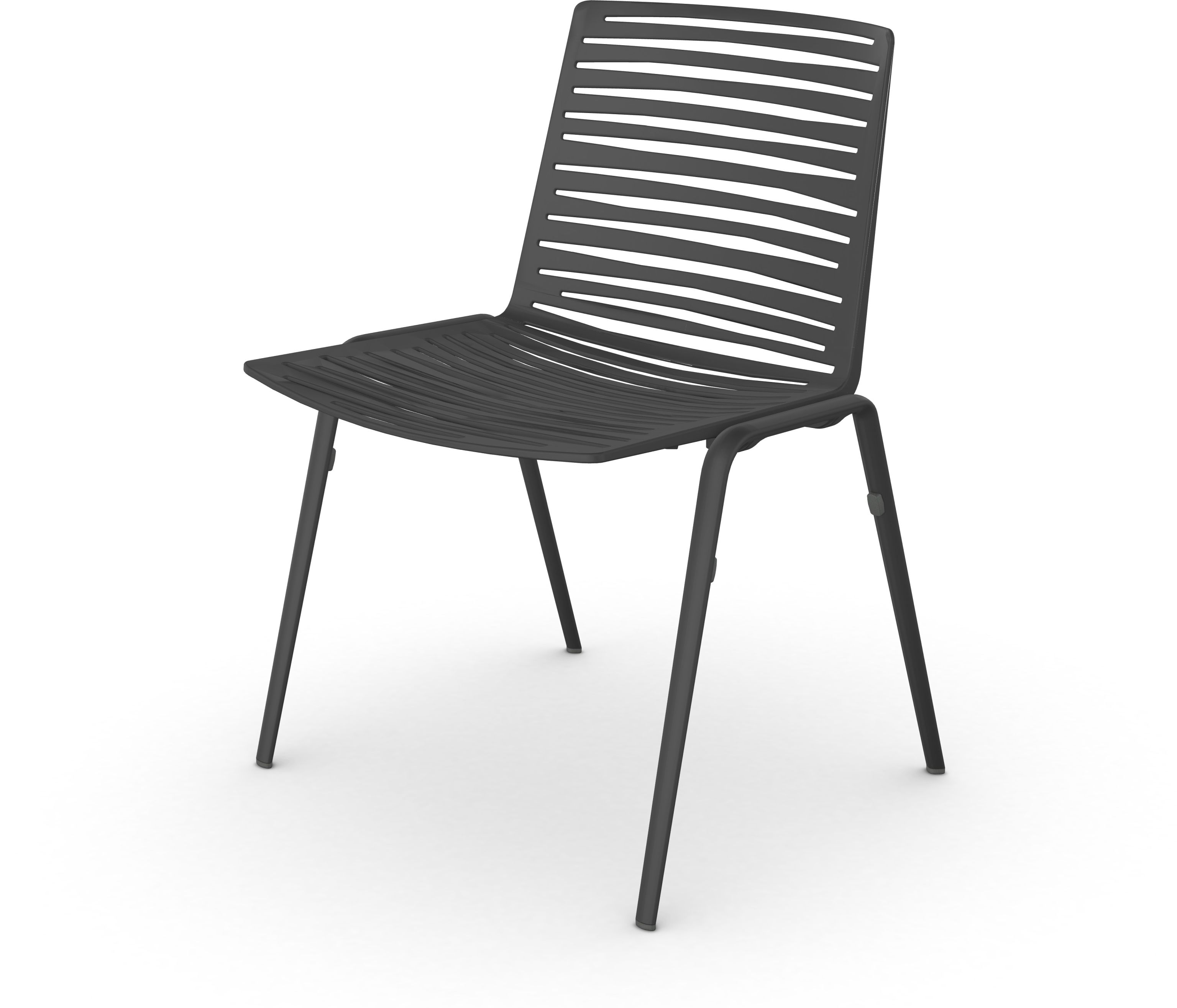 Zebra Outdoor Stuhl Fast in Anthrazit: Moderner Gartenstuhl mit Lattenmuster für Terrasse und Balkon.