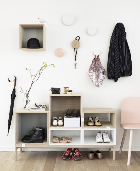 The Dots Large Holz WEISS Garderobenhaken Muuto EINZELSTÜCKE 