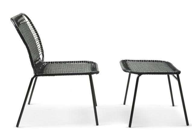 Cielo Footstool Fußhocker Outdoor ames Schwarz - Schwarz