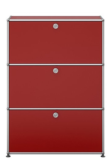 USM Haller Highboard mit 3 Klappen – QUICK SHIP - rubinrot