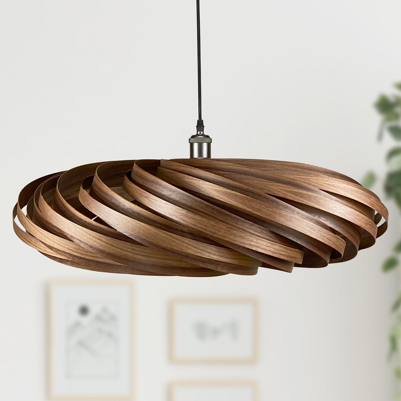 Veneria Hängeleuchte Ø70 cm Nussbaum Gofurnit