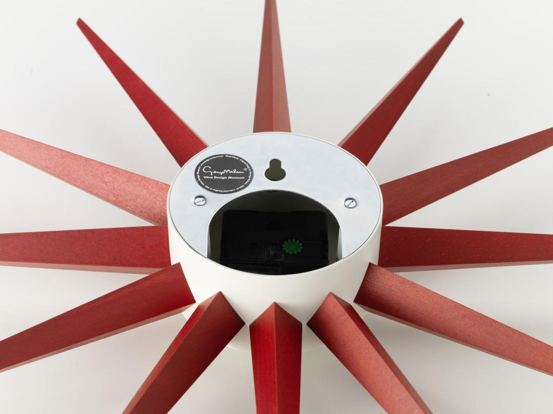 Sunburst Clock Wanduhr - rot Vitra