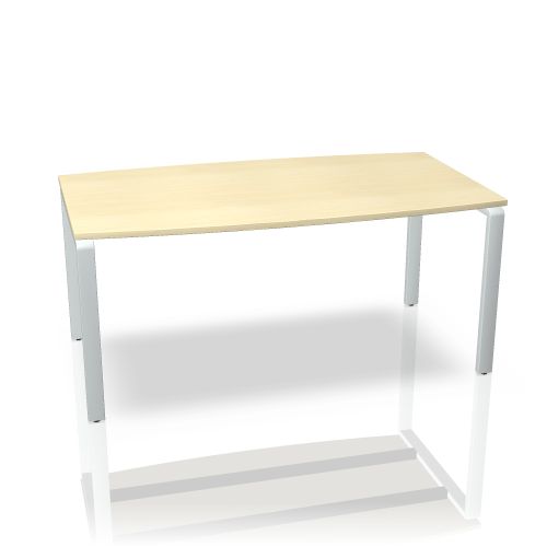 Pensum Besprechungstisch von Palmberg mit heller Tischplatte und silbernen Beinen. Büromöbel für Konferenzräume.