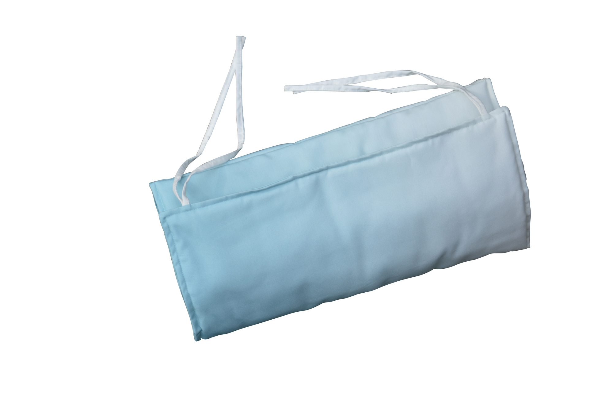 Luxury Auflage Padua Aqua Jan Kurtz, hellblaue Polsterauflage mit weißen Bändern.