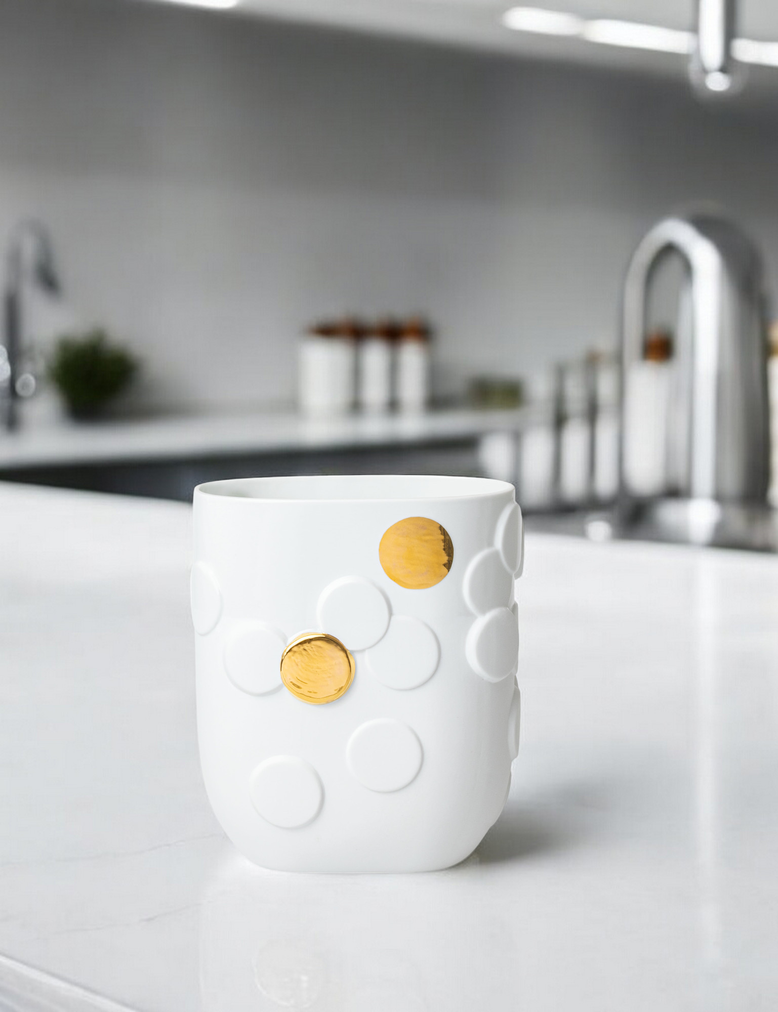 Goldener Punkt Vase Räder