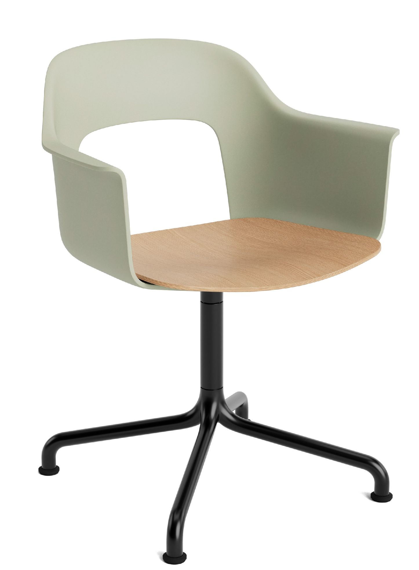 Layout Armchair 252 Armlehnstuhl 4-Sternfuß Drehfuß mit gebogenem Fußkreuz Hay