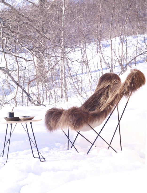 Iceland Mariposa Butterfly Chair Sessel Schaffell Cuero   