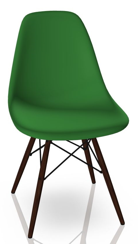 Eames Plastic Side Chair DSW Stuhl Vitra Ahorn dunkel-Grün