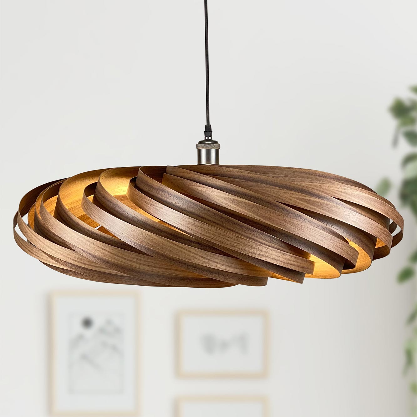 Veneria Hängeleuchte Ø70 cm Nussbaum Gofurnit