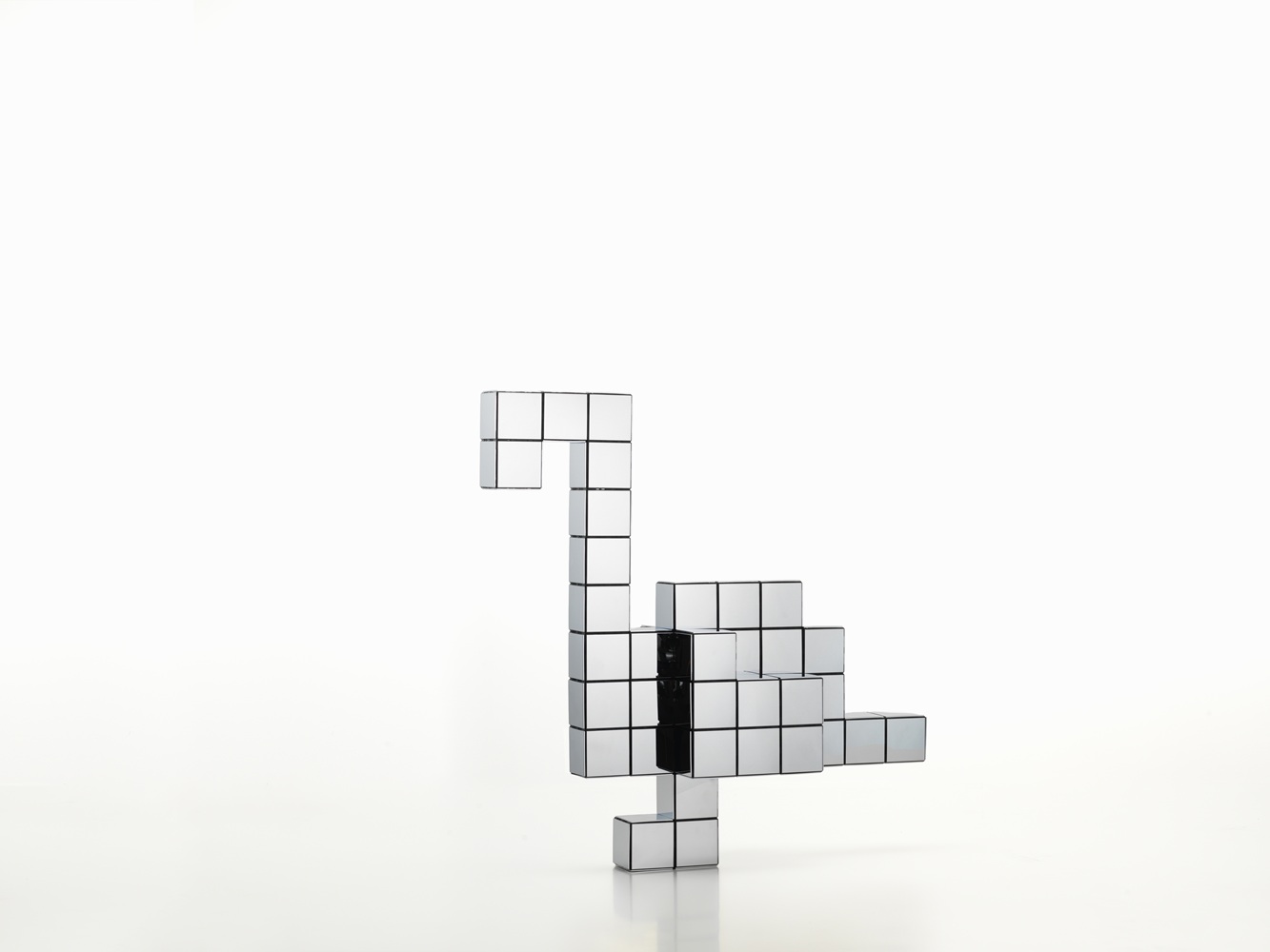 Panton Cubes Flamingo Chrom Skulptur / Tierfigur Vitra