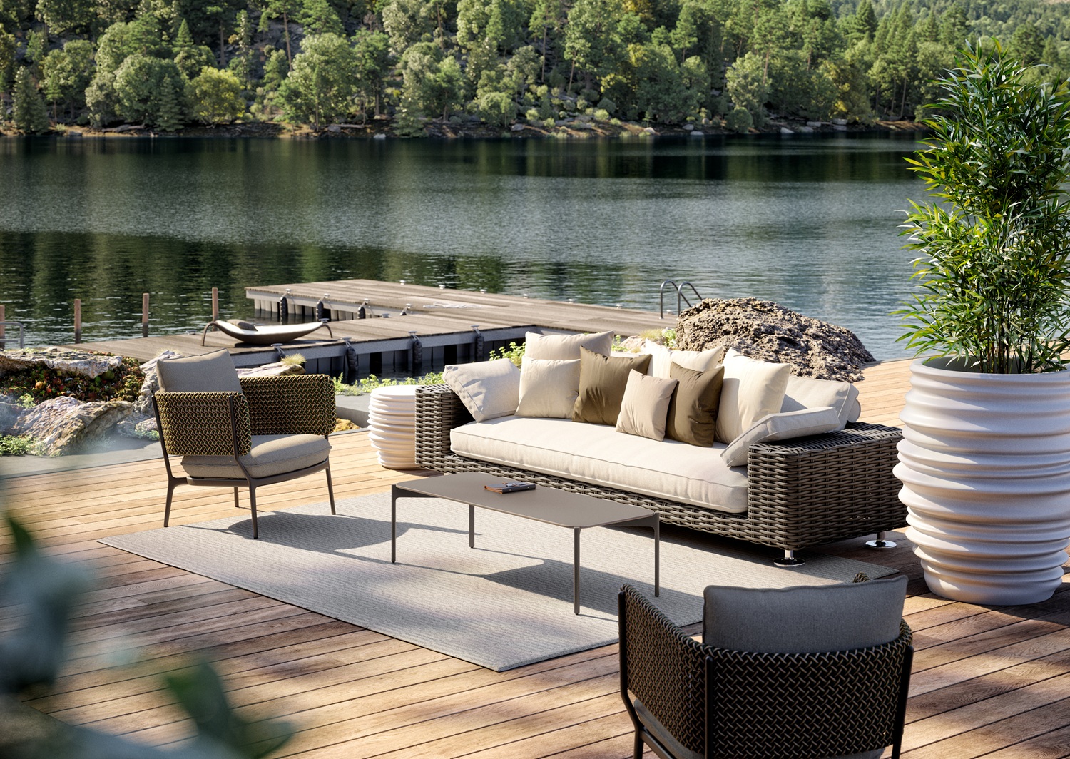 Babylon Übertopf L Dedon