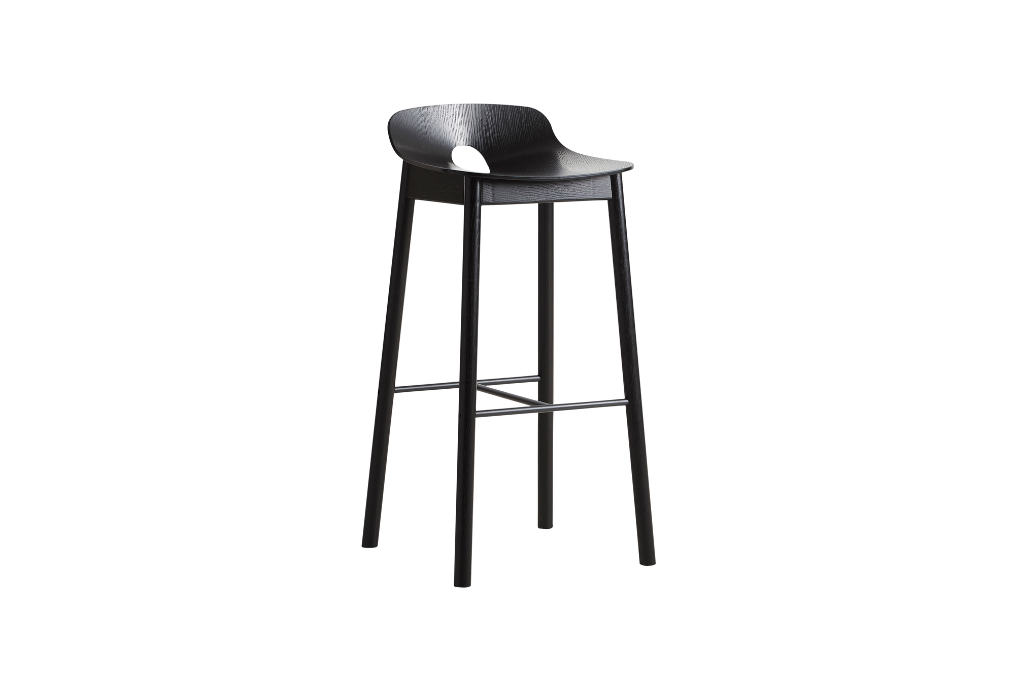 Mono Barhocker Schwarz Lackierte Esche Woud