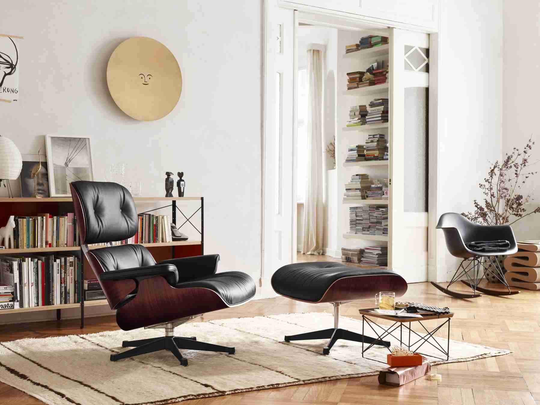 Eames Lounge Chair & Ottoman Armchair Leder Premium F / Leder Natural Vitra