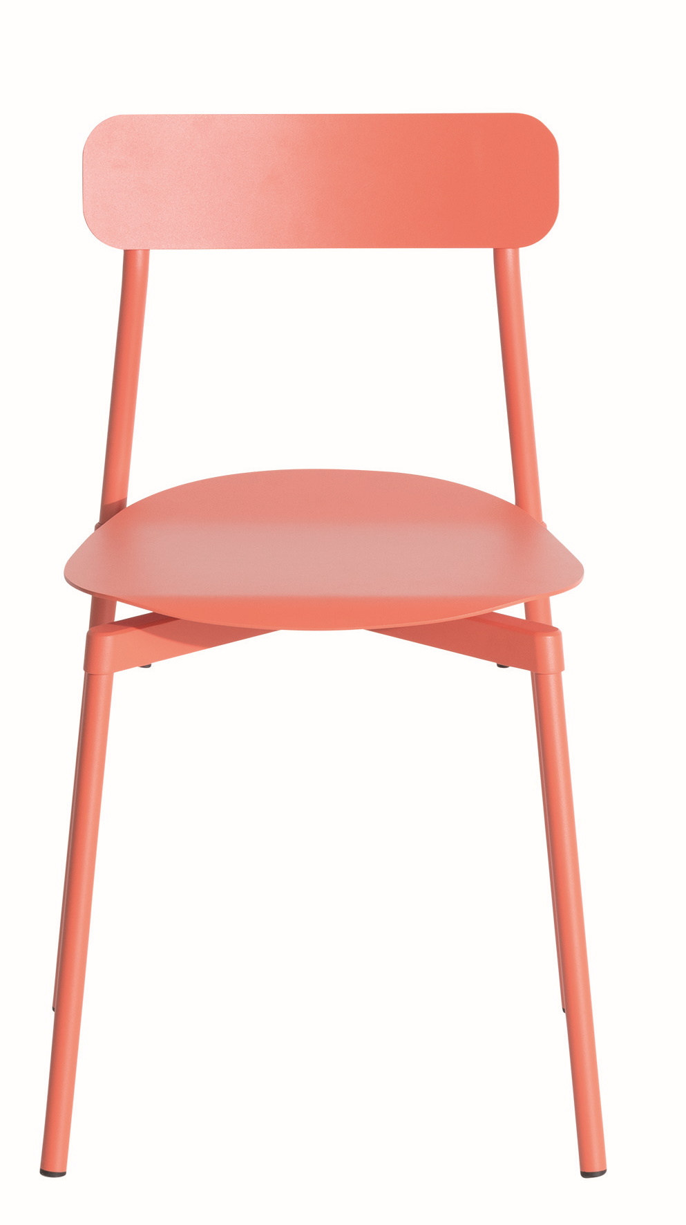Fromme Chair Stuhl von Petite Friture in Koralle, moderner Metallstuhl für Esszimmer und Küche.