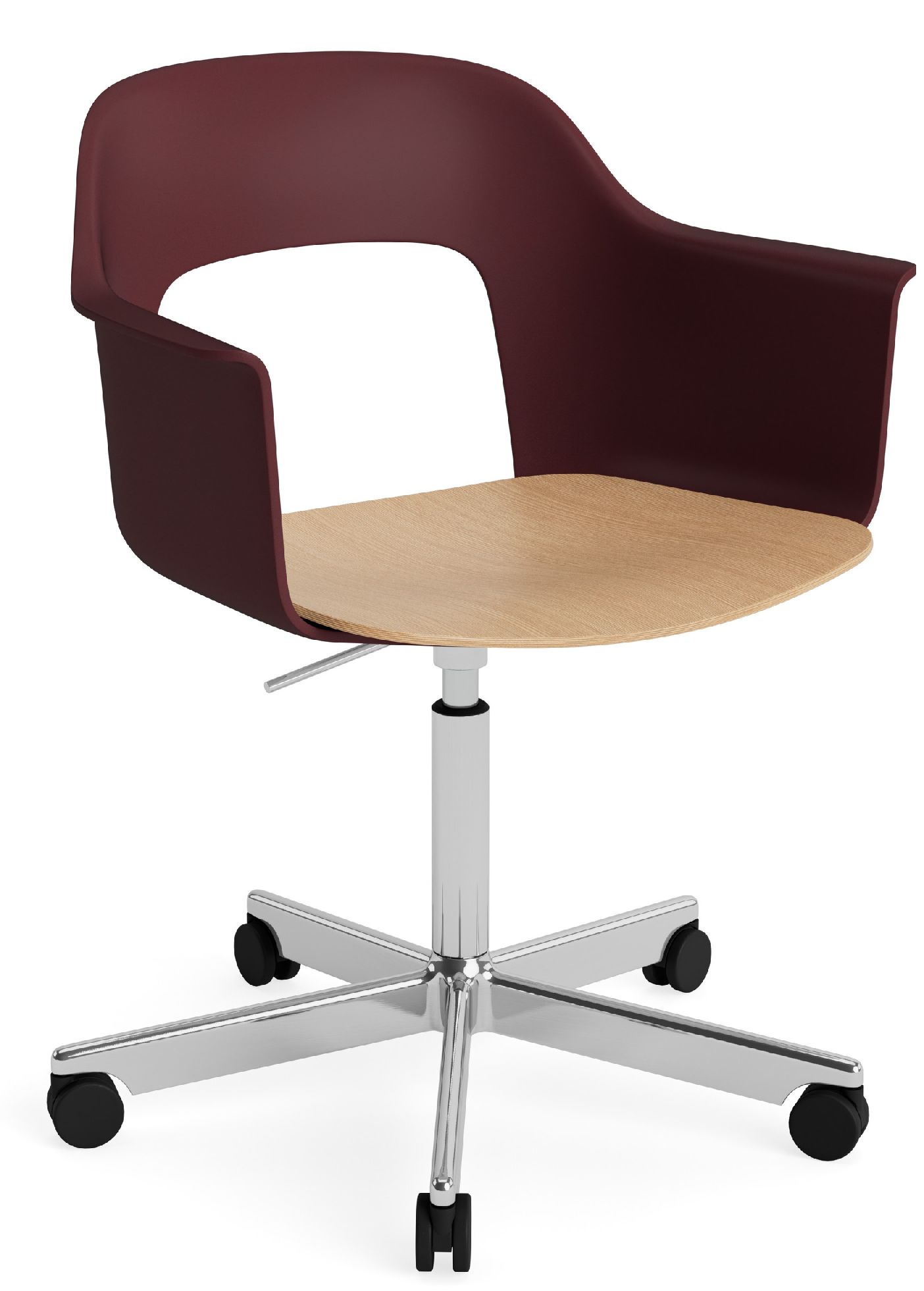 Layout Armchair 242 Armlehnstuhl 4-Sternfuß Gasfeder mit Drehfunktion Hay